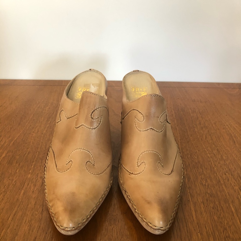 Heeled, Slide on Frye Leather Shoes
